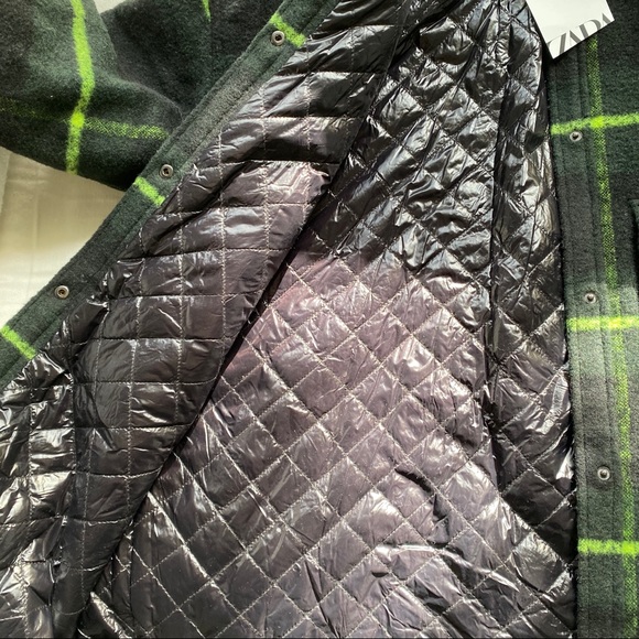 🌲 ZARA GREEN PLAID OVERSIZED WOOL BLEND WINTER JACKET! - Picture 10 of 16